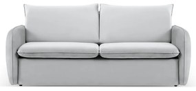 Jasnoszara aksamitna rozkładana sofa 214 cm Vienna – Cosmopolitan Design