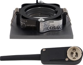 Zestaw 6 nowoczesnych reflektorów wpuszczanych Gunmetal GU10 50mm Okrągłe z możliwością przechylania - Qure