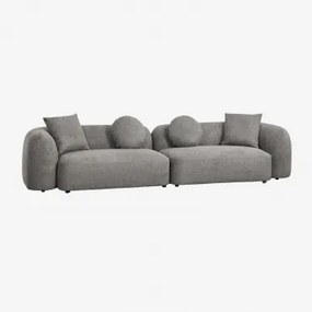 Sofa Modułowy 2-częściowy Z Tkaniny Chenille Coco Granitowo-szary Gruby Szenil - Sklum
