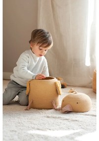 Żółty tekstylny dziecięcy kosz na zabawki ø 25x30 cm Charlie the Chicken – Lorena Canals