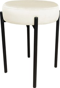 Taboret DIOR stelaż metalowy tkanina Welur : Kolor Stelaża - Czarny , Kolor tkaniny - VELVET - MG50, Typ tkaniny - Velvet