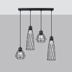 Lampa wisząca SUBA 4L czarna SOLLUX  LIGHTING