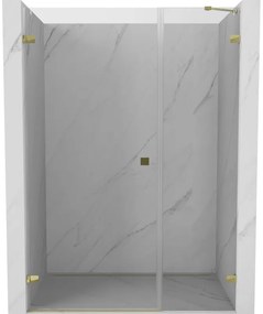 Mexen Lunar-B drzwi prysznicowe uchylne lewe 125 cm, transparent, złote - 832S-125-050-50-00-L