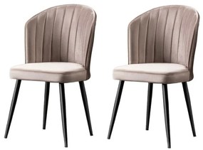 Zestaw krzeseł do jadalni Rubi Cappuccino i Black, 2 szt.