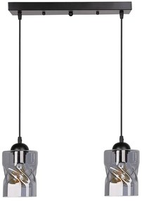 Czarna podwójna lampa szkło dymione - Z24 W3-F10