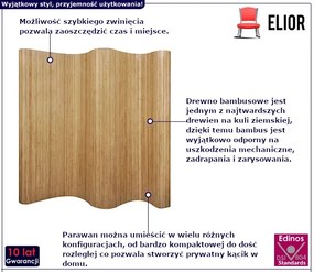 Parawan z naturalnego bambusa - Silvano