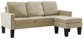 3-osobowa sofa z ekoskóry z podnóżkiem cappuccino - Lencor 4Q