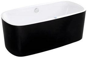 Wanna z hydromasażem z diodami LED SIRGAO - 1-osobowa - 155L - 75x150cm - Czarna