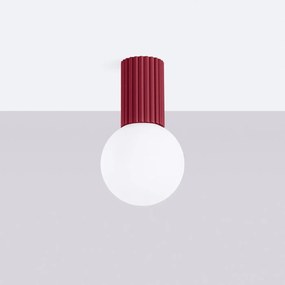 Plafon HALO burgund IP44 ryflowany SOLLUX  LIGHTING