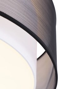 Nowoczesna lampa sufitowa czarna z białym 50 cm 3-światła - Drum Duo Nowoczesny Oswietlenie wewnetrzne