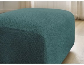 Turkusowy podnóżek z materiału bouclé Tina – Bobochic Paris