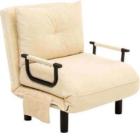 Nowoczesny fotel-łóżko – 75 x 50 x 75 cm – kremowy – metalowy