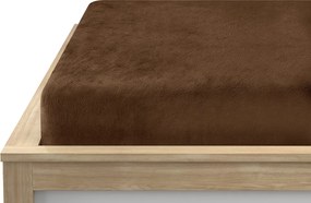 PrzytulneMieszkanie.pl Prześcieradło z mikropluszu SOFT 90x200 cm ciemny brąz