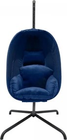 Fotel bujany podwieszany MIADOMODO niebieski, nośność 160 kg