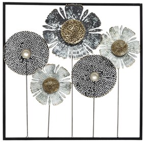 Dekoracja ścienna z metalu FLOWER, 50 x 50 cm