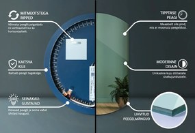 Lustro ścięte koło z podświetleniem LED