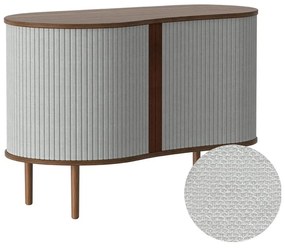 Szaro-brązowa niska komoda w dekorze dębu z drzwiami przesuwnymi 100x67 cm Audacious – UMAGE