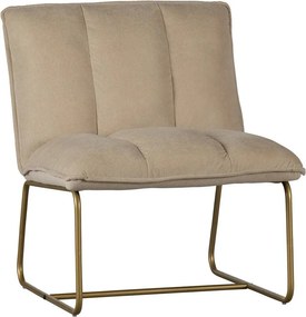 Beżowy fotel z konstrukcją w kolorze złota WOOOD Fie