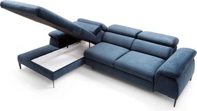 Masseno Narożnik MESTO z funkcją spania i pojemnikiem na pościel Narozniki L, Rozkładana sofa - Niebieski, VOGUE 13