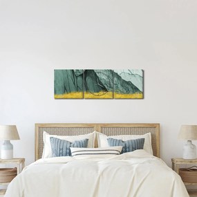 Obraz - Emerald Mountains N⁰2 (z zegarem) (90x30 cm)