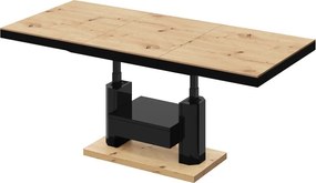 Nowoczesny ławostół z półką i szufladą Quadro Max Hubertus dąb/czarny