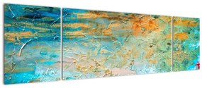 Obraz niebieskiej abstrakcji (170x50 cm)