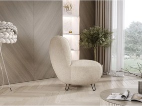 Fotel LUIS skandynawski wolnostojący na metalowych nogach w tkaninie NOW OR NEVER 06