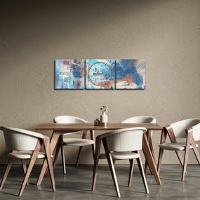 Obraz - Urodzony, by jeździć, niebieskie odcienie (z zegarem) (90x30 cm)