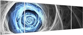 Obraz - Abstrakcyjny niebieski róż (170x50 cm)