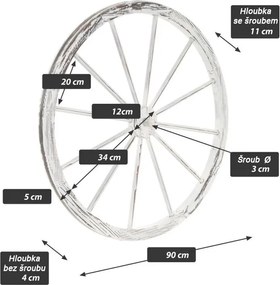 GARTHEN Dekoracyjne drewniane koło 90 cm