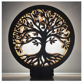 Li-Go 23648/DUB2 - Dekoracyjna lampka stołowa LED ściemnialna 12W/230V 30x31 cm dąb