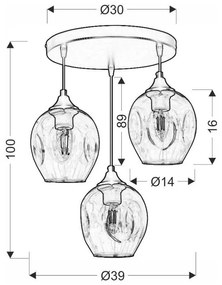 Czarna lampa wisząca ze szklanym kloszem Aspa – Candellux Lighting