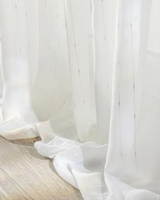 Zasłona na szelkach 1 szt. kolor kremowy tkanina półprzezroczysta, strukturalna, wzorzysta