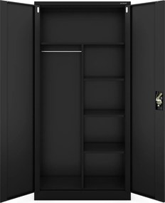 Socjalna szafa ubraniowa Dawid All Black 90x45x185 cm czarny