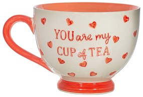 Czerwono-biały ceramiczny kubek 400 ml You are My Cup of Tea – Sass &amp; Belle