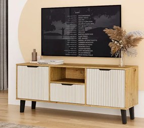 Szafka RTV na nóżkach dąb artisan + kaszmir D8-E04