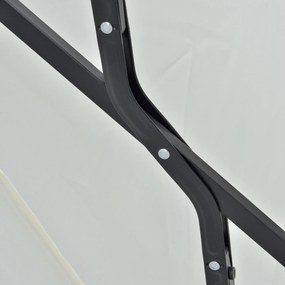 Outsunny Półokrągły Parasol 1,9 x 2 m Podwójny Parasol z Ręczną Korbą, Kremowy | Aosom PL