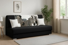 Czarno-biała wersalka z funkcją spania zebra - Piovia 12X
