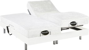 Komplet relaksacyjny całość z płytek+pamięć kształtu ciała i bambus LYSIS III marki NATUREA - silniki OKIN - 2 x 70 x 190 cm - biały