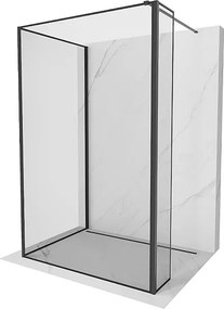 Mexen Kioto ścianka prysznicowa Walk-in 130 x 90 x 30 cm, czarna ramka, czarna - 800-130-090-221-70-70-030