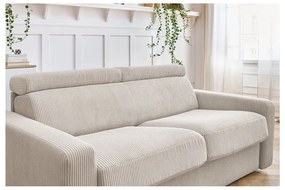 Kremowa sztruksowa rozkładana sofa 215 cm Monaco – Bobochic Paris