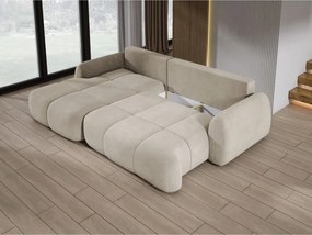 Narożnik COCO z funkcją spania, poduszkami i pojemnikiem Cloud 03 Beżowy