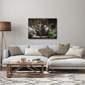 Obraz - Czajniczek z rozmarynem (70x50 cm)