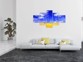 Obraz - Obraz olejny, Złote pole (125x70 cm)