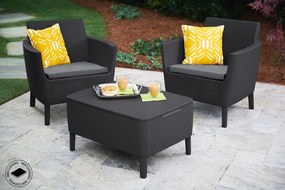 Ogrodowy zestaw polirattanowy SALEMO Balkon - grafit