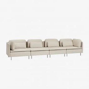 Sofa Modułowa Oriol 4-częściowa Tkaniny Beżowy Krem - Sklum