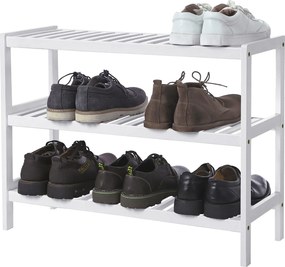 Bambusowy regał na buty Alamos biały