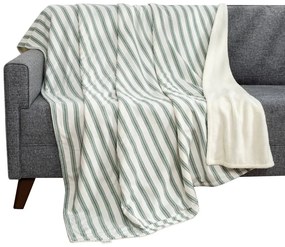 Biały/zielony koc 150x190 cm Soren Wellsoft – Mijolnir