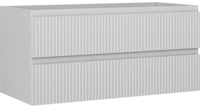 Mexen Rivel szafka łazienkowa podumywalkowa 100 cm, 2 szuflady, ryflowana , szara mat - 91A20-10047-2-BFF62