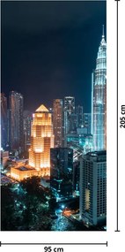 Fototapeta na drzwi - Noc w Kuala Lumpur (95x205cm)